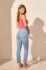 Audrey Pull-On Slim Ankle Jeans With Embroidery-Vividblue sold by Tribal
