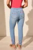 Audrey Pull-On Slim Ankle Jeans With Embroidery-Vividblue sold by Tribal