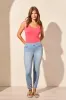 Audrey Pull-On Slim Ankle Jeans With Embroidery-Vividblue sold by Tribal
