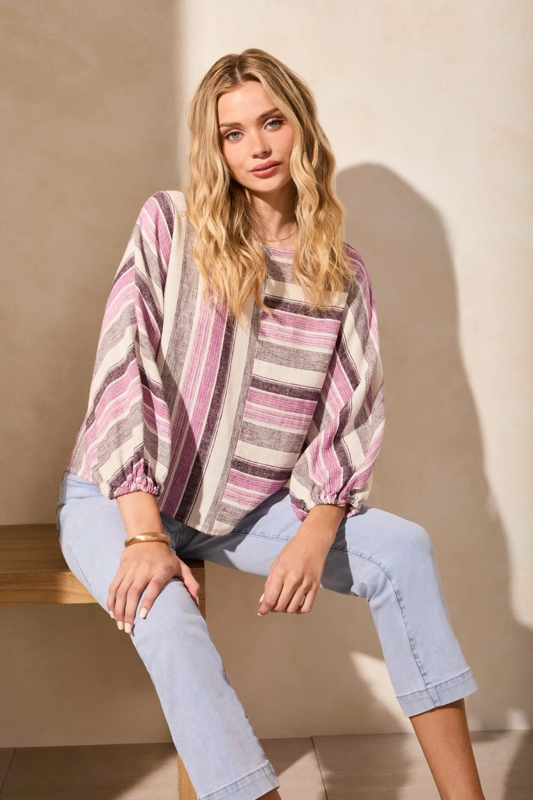 Dolman Sleeve Boatneck Sweater-Orchidsky sold by Tribal