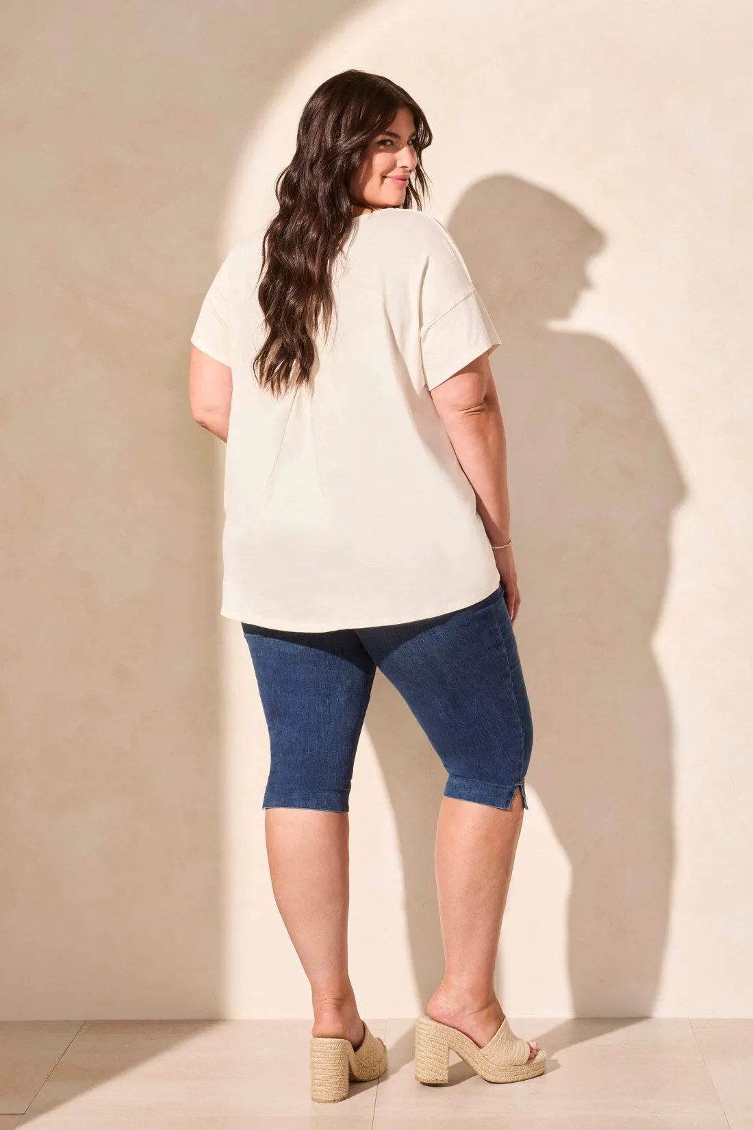 Boat Neck Drop-Shoulder Soft Knit Top-Ecru sold by Tribal product image thumbnail 4