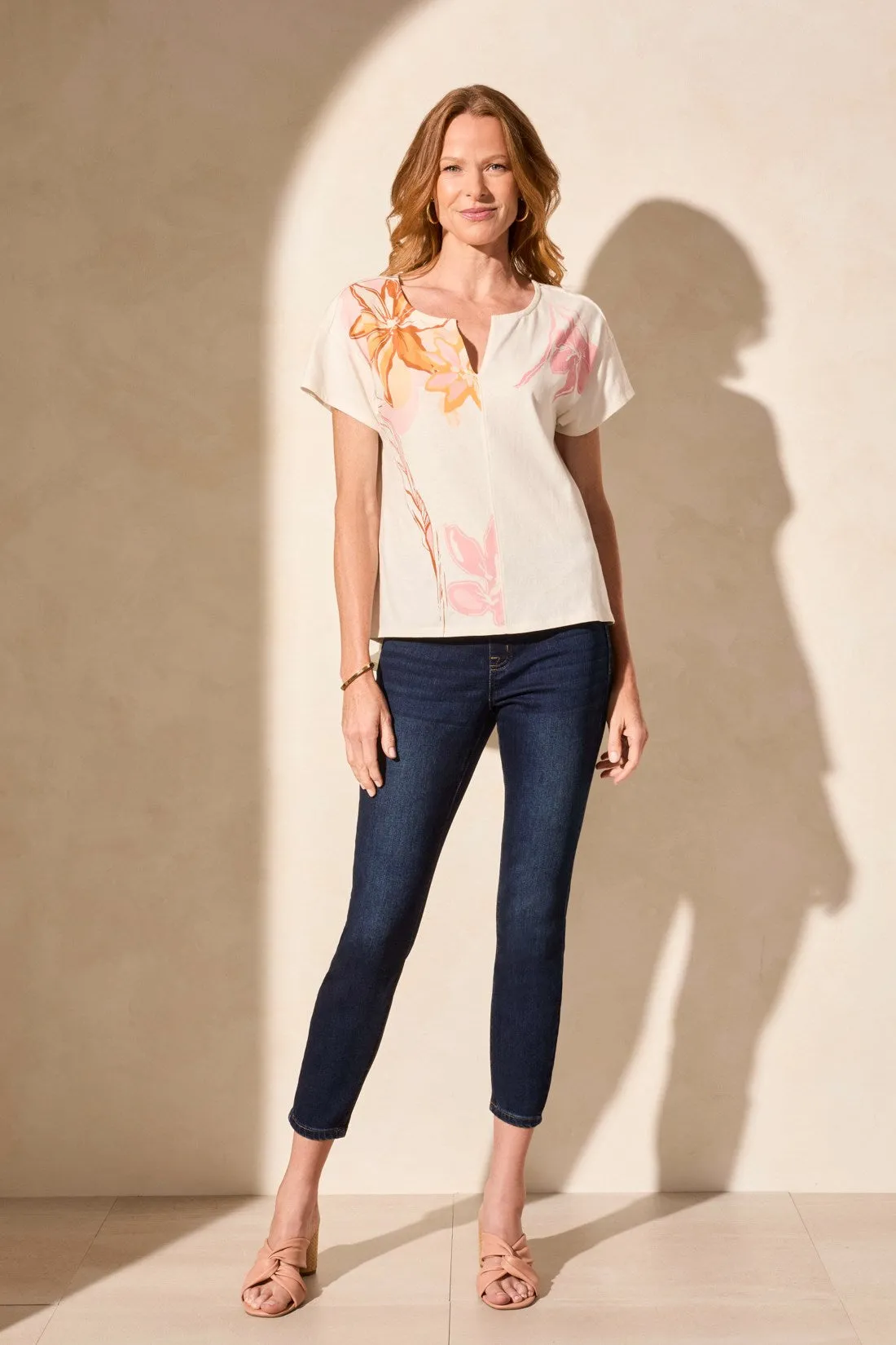 Boat Neck Drop-Shoulder Soft Knit Top-Ecru sold by Tribal product image thumbnail 2