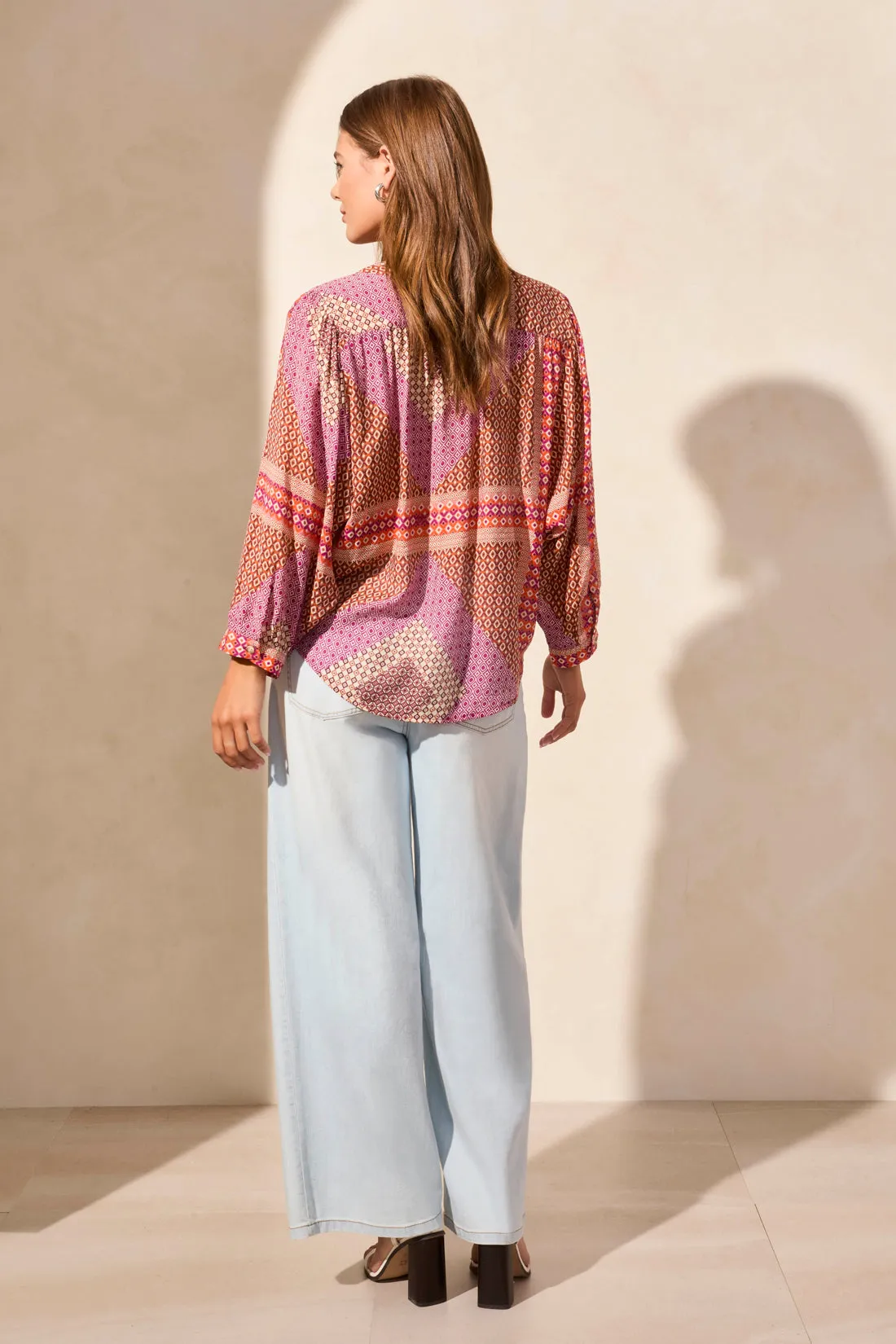 Flowy Dolman Sleeve Blouse-Passionfruit sold by Tribal product image thumbnail 3