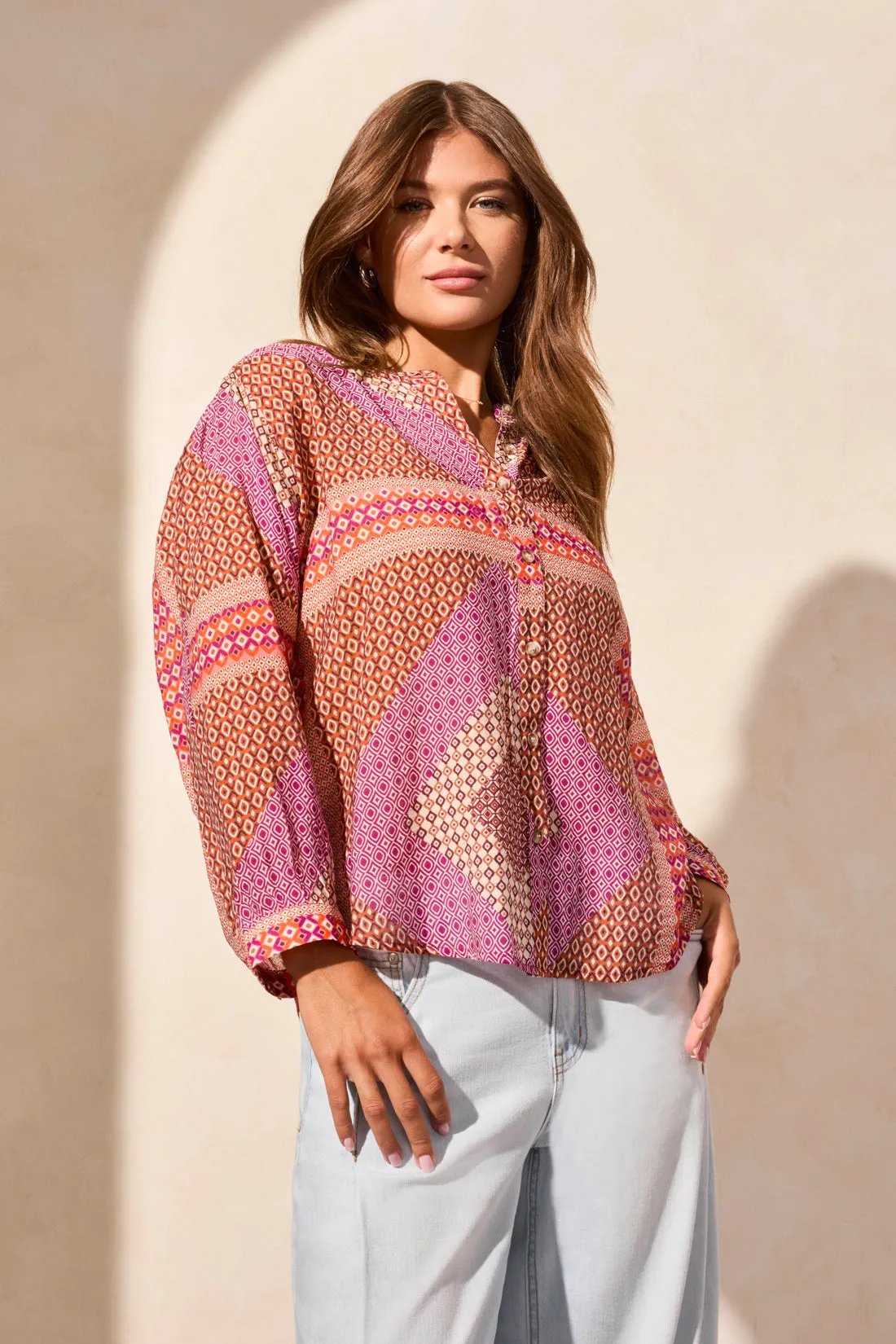 Flowy Dolman Sleeve Blouse-Passionfruit sold by Tribal product image thumbnail 4