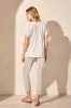 Embroidered Eyelet Short-Sleeve Notch Neck Top-White sold by Tribal