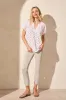 Embroidered Eyelet Short-Sleeve Notch Neck Top-White sold by Tribal