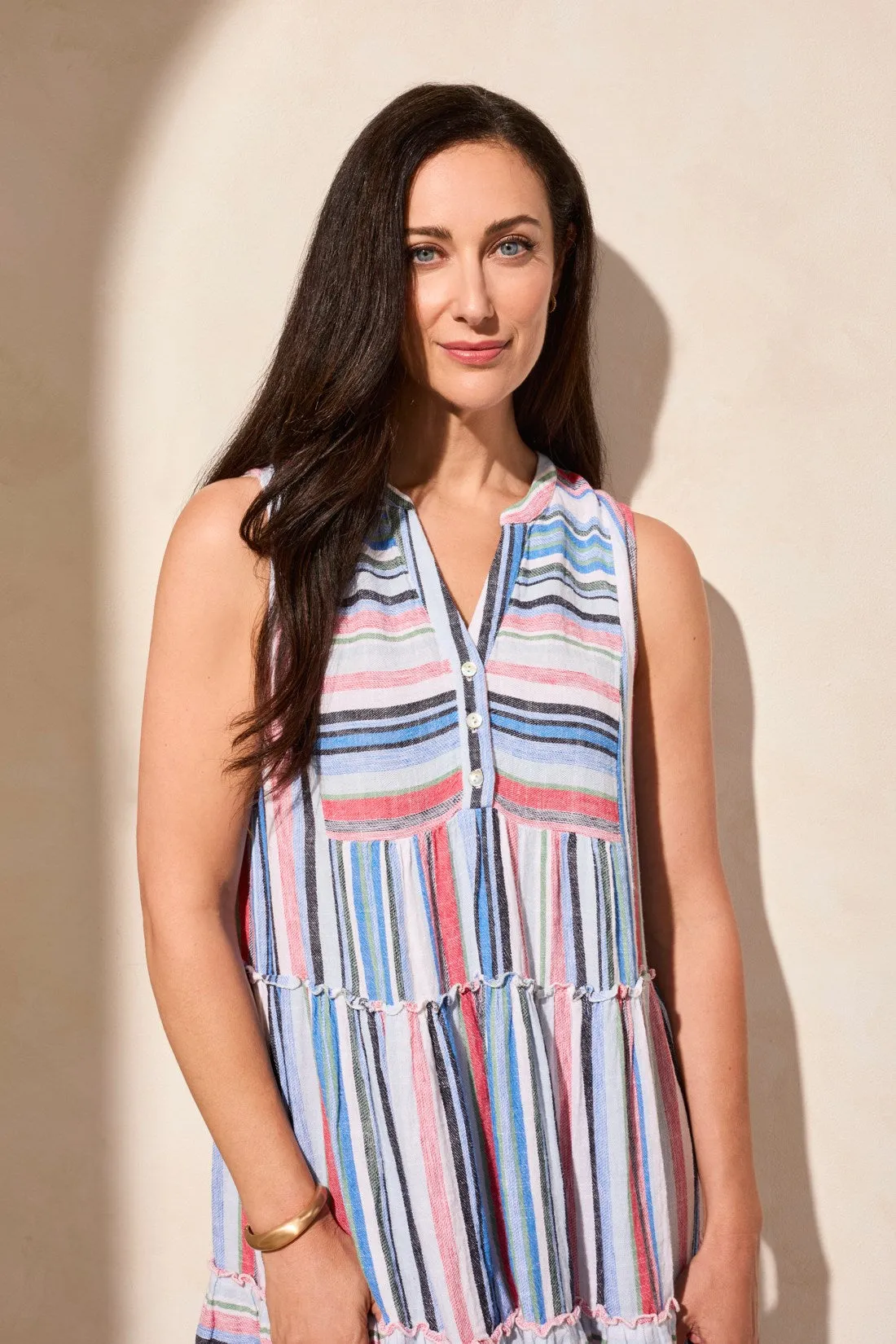 Printed Sleeveless Dress With Tiered Skirt-Kitesurf sold by Tribal product image thumbnail 2