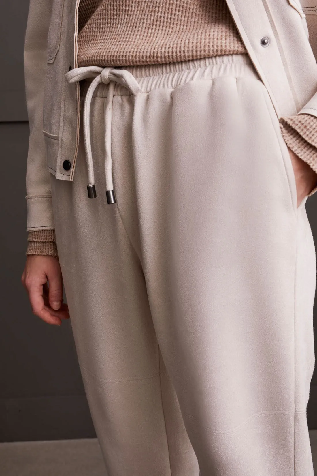 Faux Suede Joggers With Elastic Waist-Eggshell sold by Tribal product image thumbnail 2