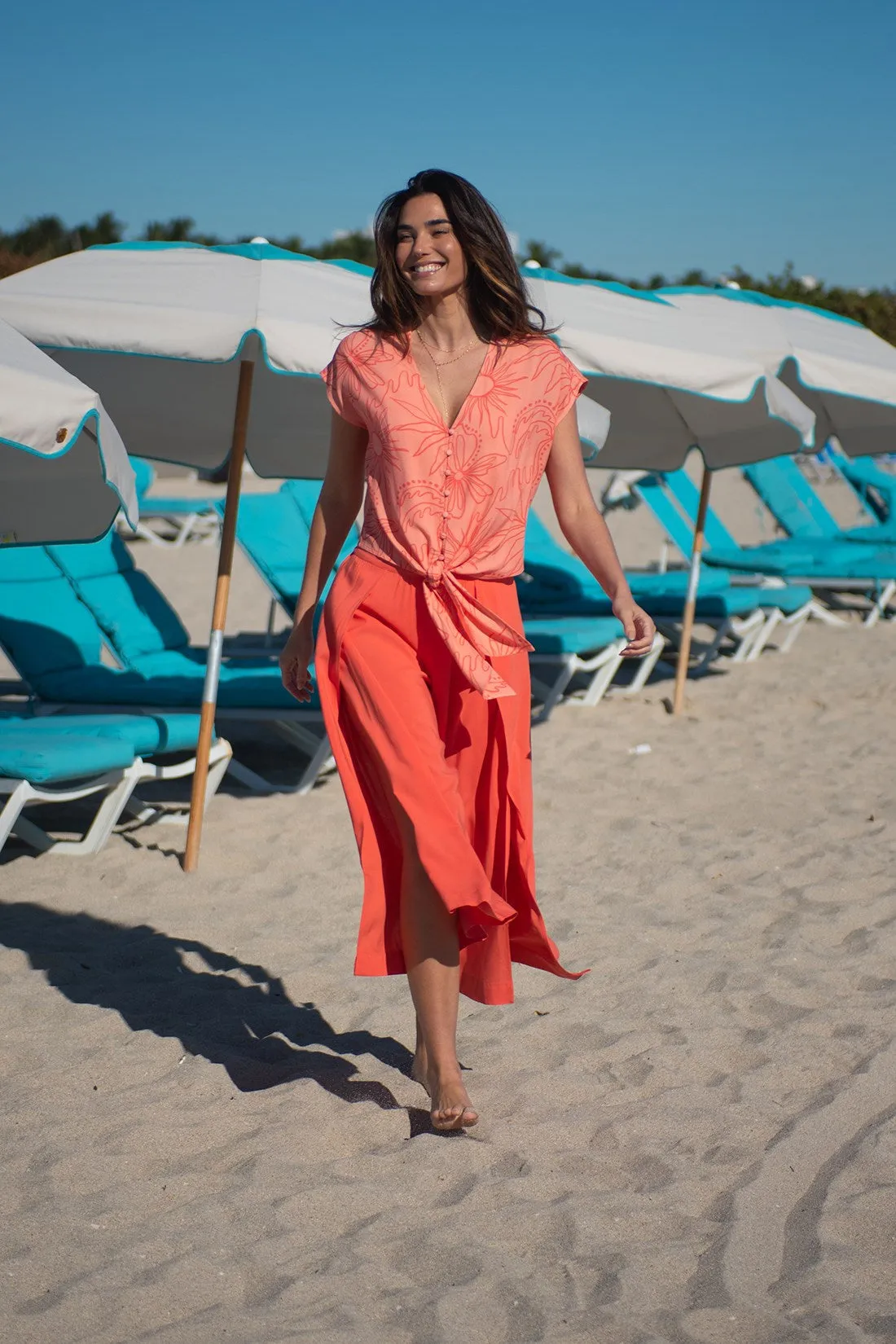 Printed Tie-Hem Button-Front Blouse-Rio sold by Tribal product image thumbnail 2