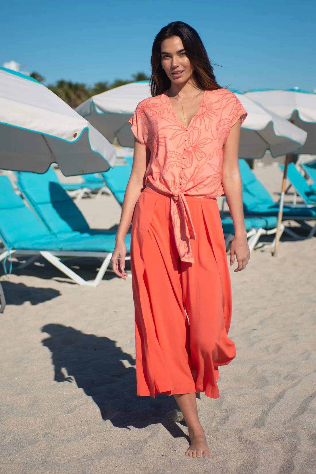 Printed Tie-Hem Button-Front Blouse-Rio sold by Tribal product image thumbnail 4