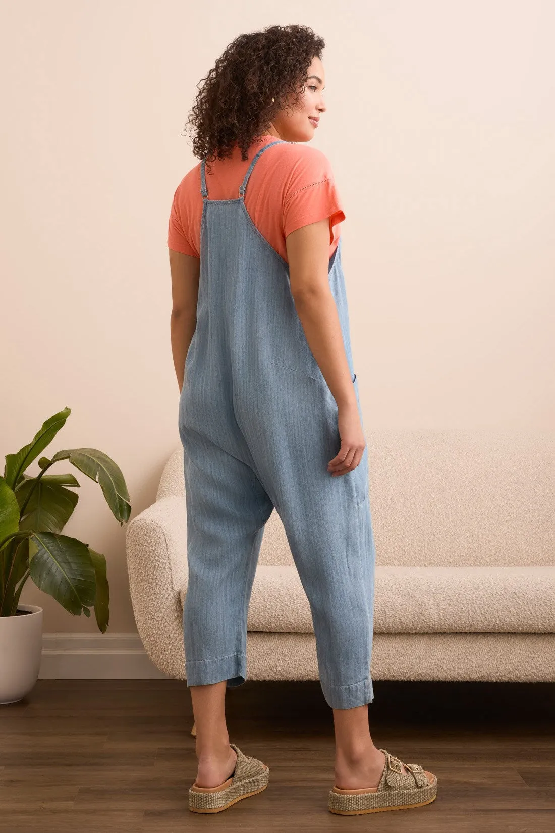 Tencel Jumpsuit With Large Patch Pockets-Lt. blue sold by Tribal product image thumbnail 4