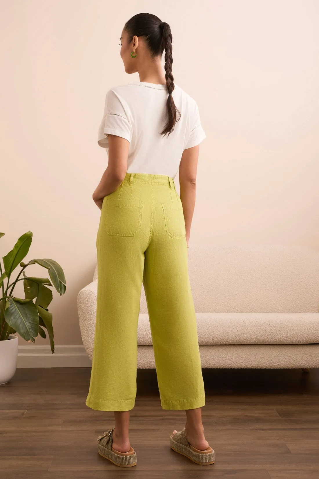 Textured Lyocell® Brooke Wide Flowy Pants-Key lime sold by Tribal product image thumbnail 4