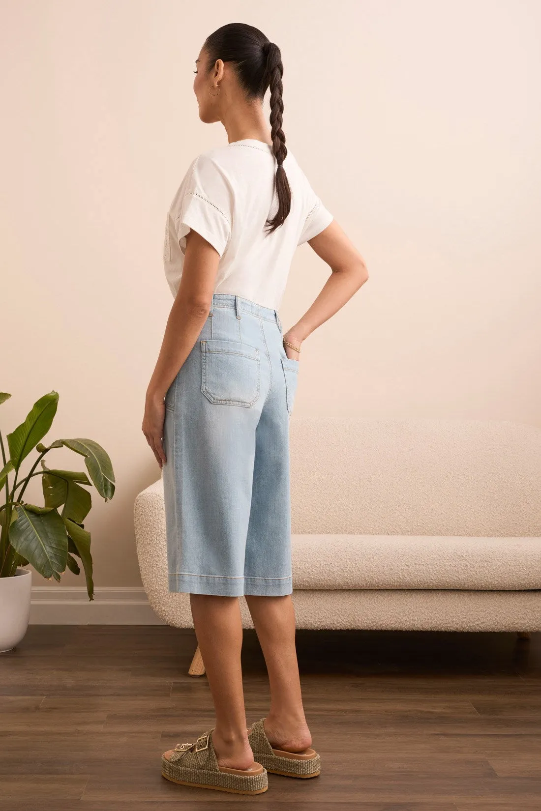 Audrey Girlfriend Flowy Palazzo Capri-Bluetropic sold by Tribal product image thumbnail 3