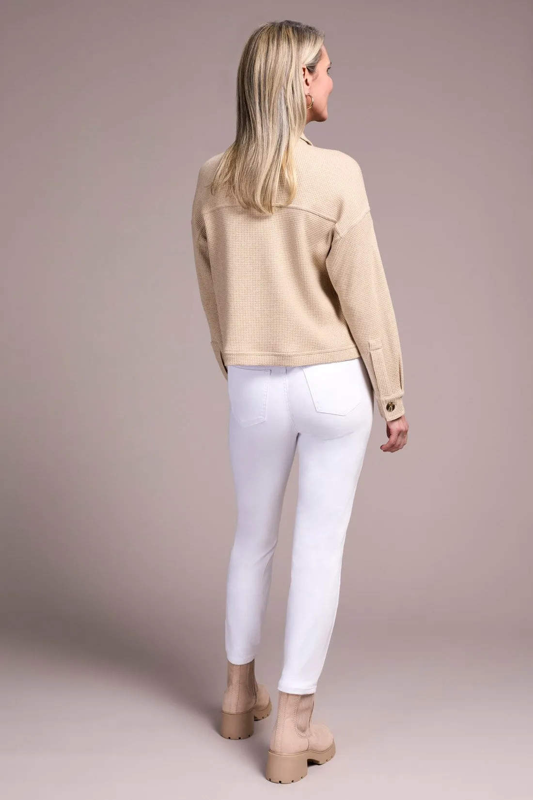 Brushed Waffle Knit Shacket-Oatmeal sold by Tribal product image thumbnail 4