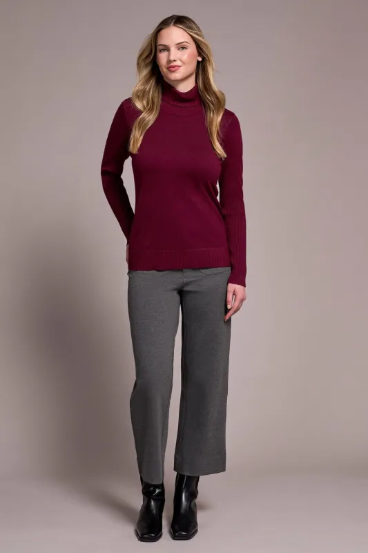 Lightweight Turtle Neck Sweater-Wine sold by Tribal