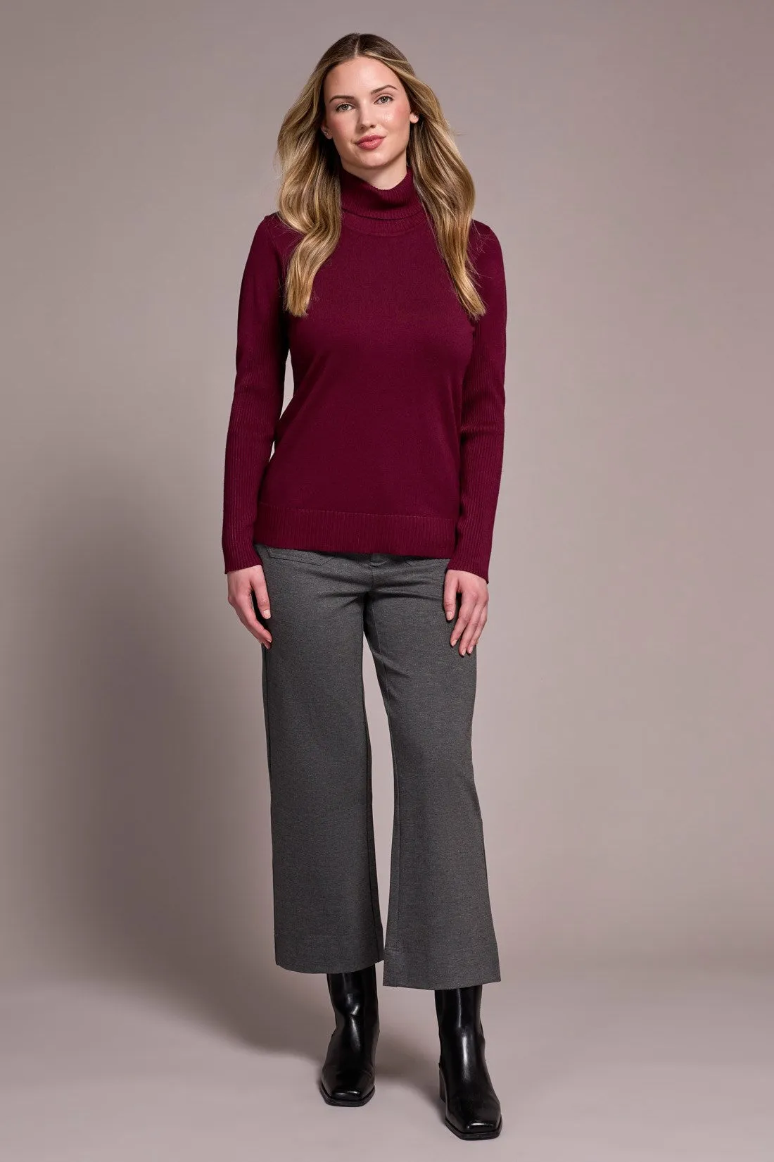 Lightweight Turtle Neck Sweater-Wine sold by Tribal product image thumbnail 2