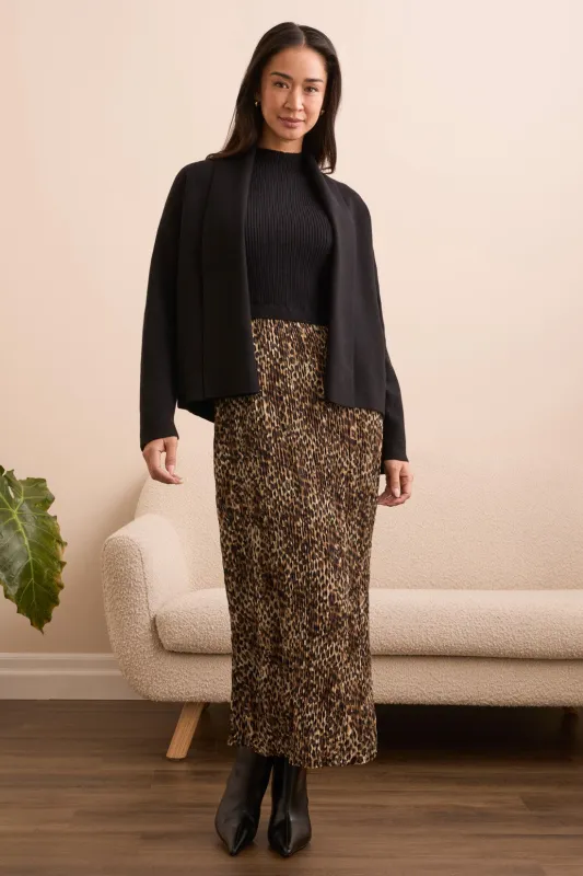 Double Knit Shawl Collar Coatigan-Black sold by Tribal