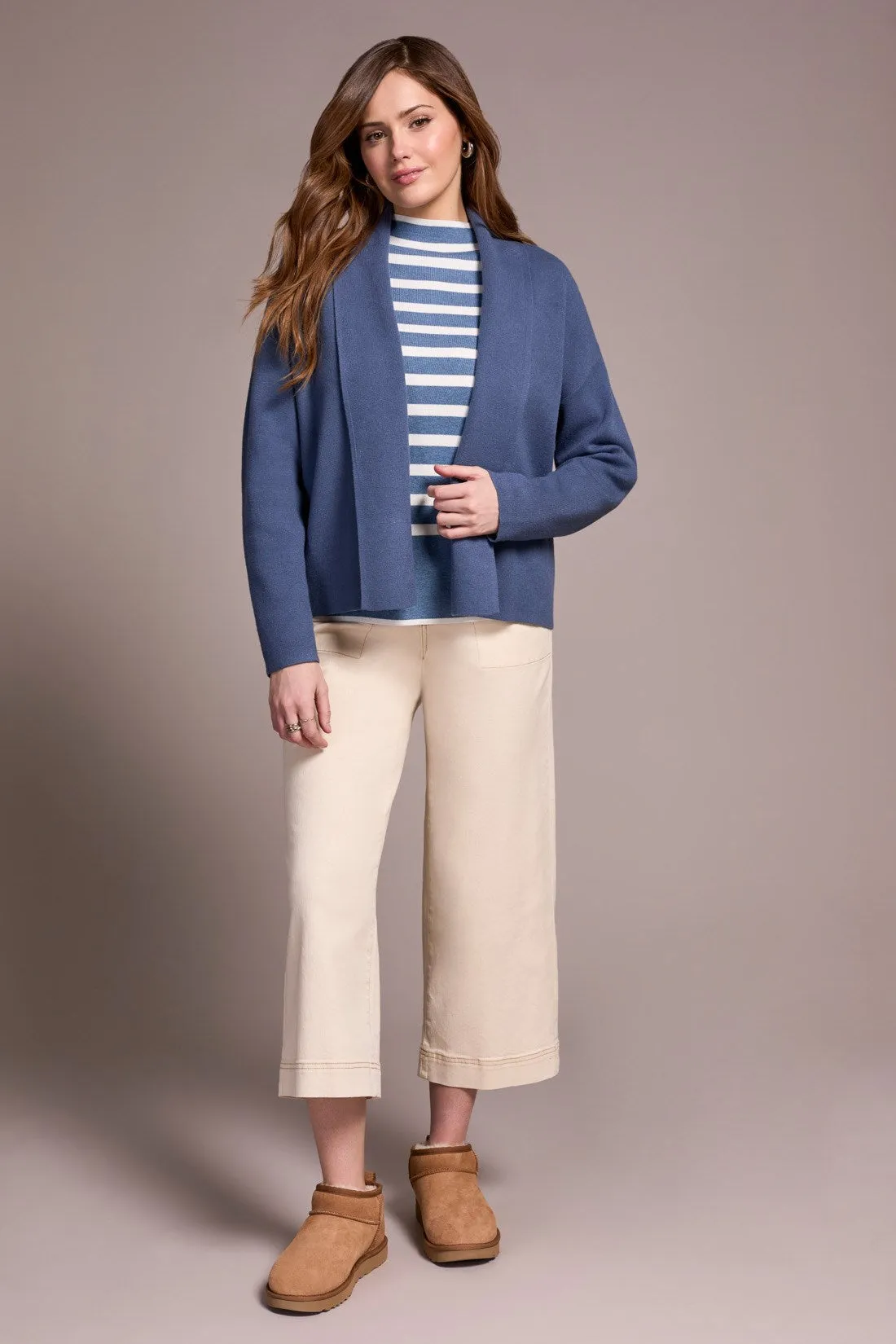 Double Knit Shawl Collar Coatigan-Slateblue sold by Tribal product image thumbnail 2