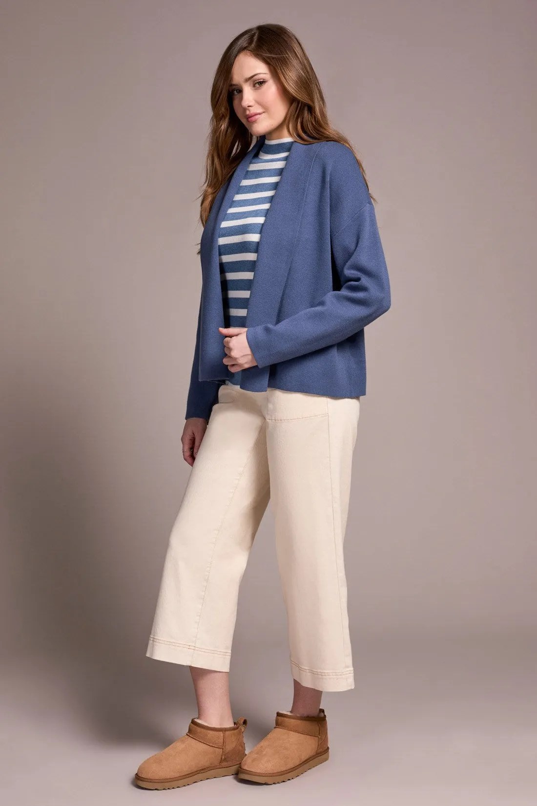 Double Knit Shawl Collar Coatigan-Slateblue sold by Tribal product image thumbnail 3