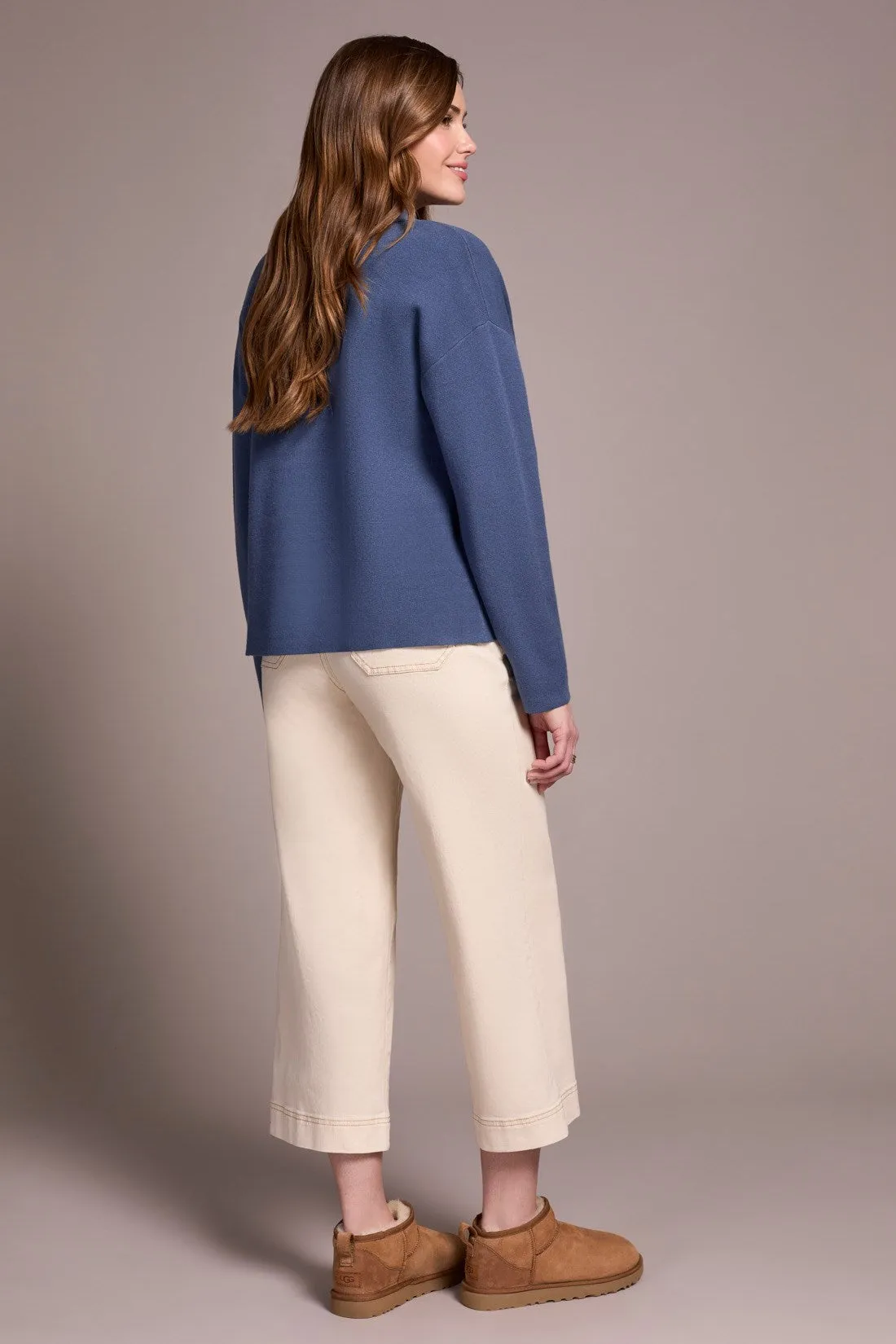 Double Knit Shawl Collar Coatigan-Slateblue sold by Tribal product image thumbnail 4