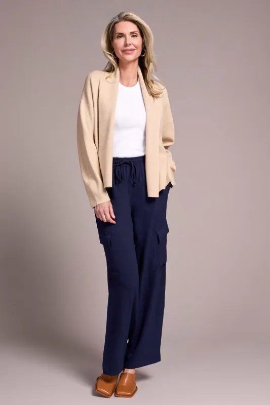 Double Knit Shawl Collar Coatigan-H latte sold by Tribal