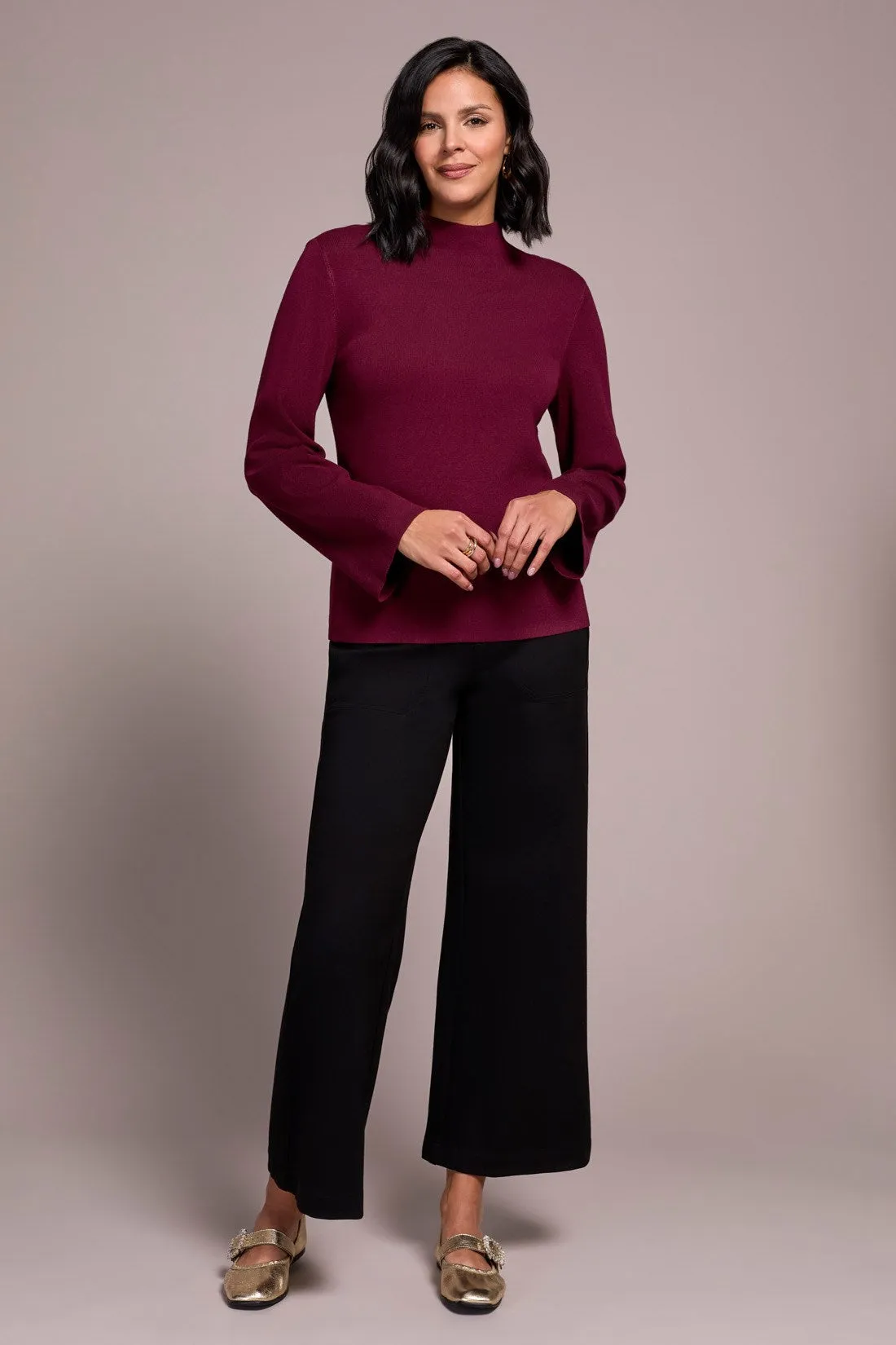 Long Sleeve Funnel Neck Sweater-Wine sold by Tribal product image thumbnail 2