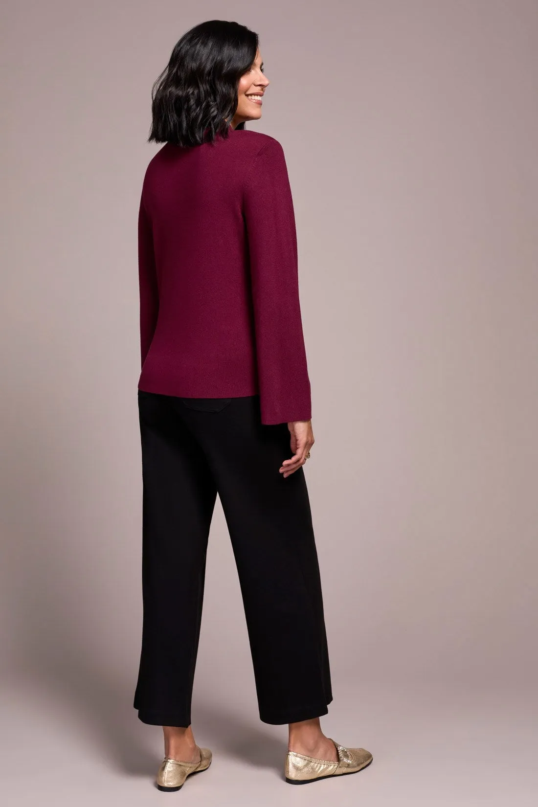 Long Sleeve Funnel Neck Sweater-Wine sold by Tribal product image thumbnail 4