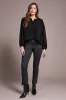 Airflow Long Sleeve Mandarin Collar Blouse-Black sold by Tribal