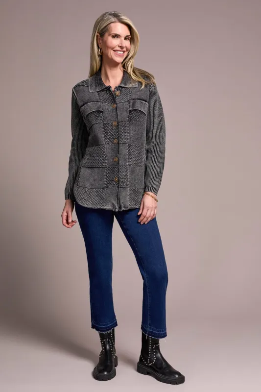 Special Wash Sweater Cardigan-Black sold by Tribal