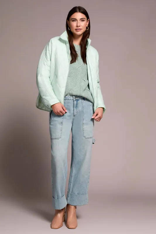 Lightweight Drop Shoulder Quilted Puffer-Aquafoam sold by Tribal