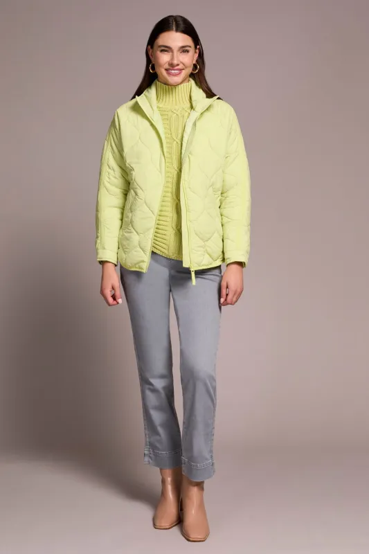Lightweight Drop Shoulder Quilted Puffer-Limemist sold by Tribal