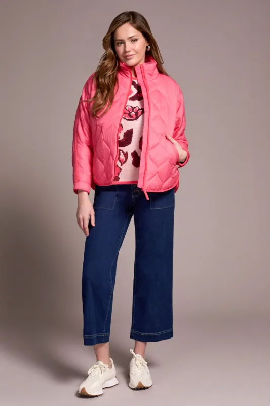 Lightweight Drop Shoulder Quilted Puffer-Coralblaze sold by Tribal