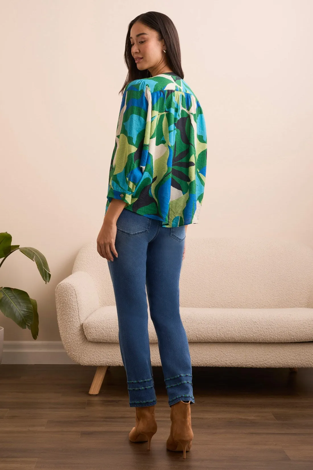 Flowy Dolman Sleeve Blouse-Fieldgreen sold by Tribal product image thumbnail 4