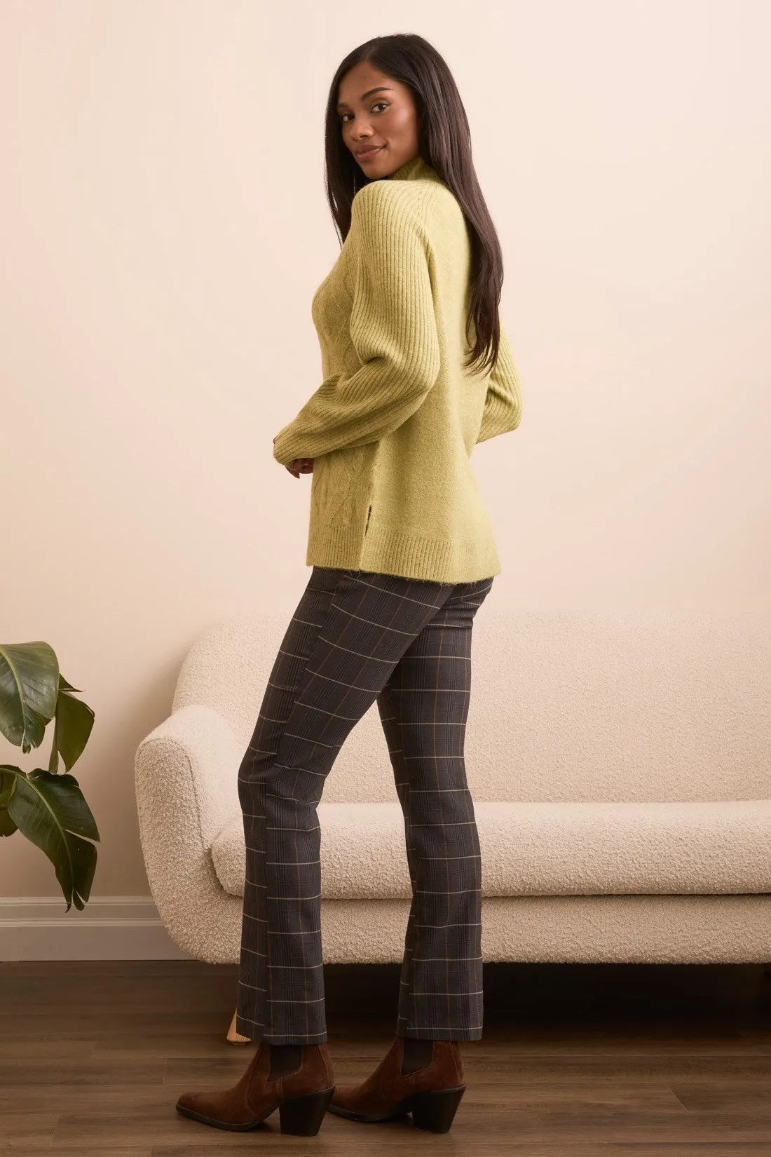 Long Puff Sleeve Mock Neck Sweater-Leek sold by Tribal product image thumbnail 4
