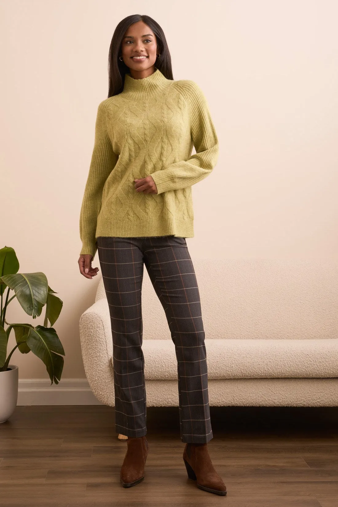 Long Puff Sleeve Mock Neck Sweater-Leek sold by Tribal product image thumbnail 3