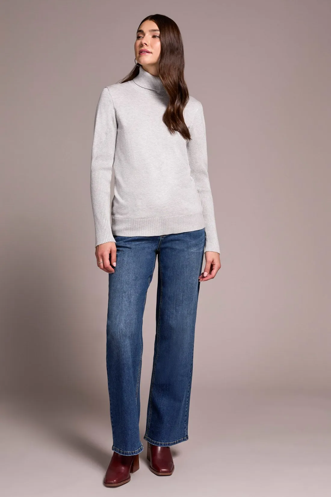 Lightweight Turtle Neck Sweater-Grey mix sold by Tribal product image thumbnail 2