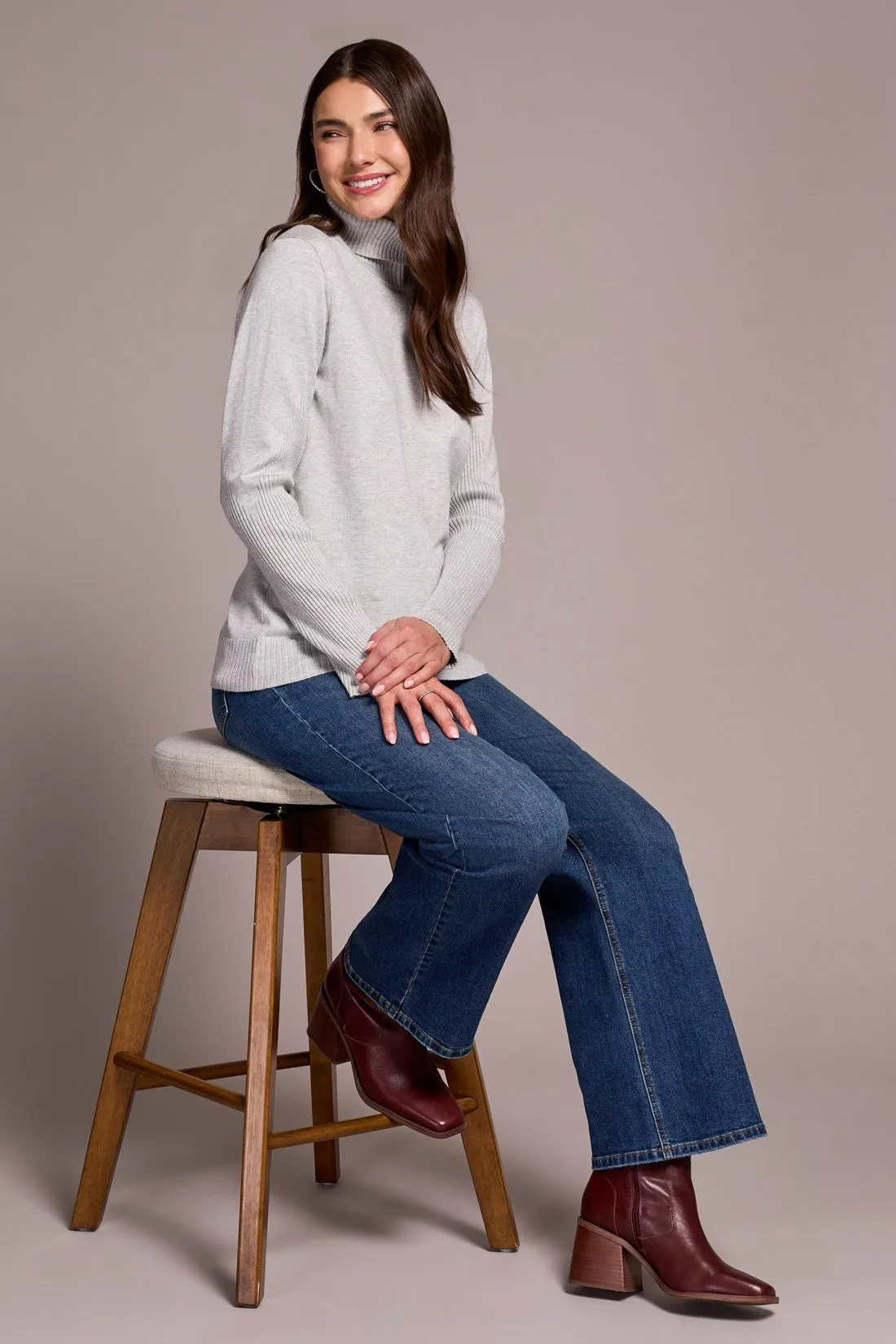 Lightweight Turtle Neck Sweater-Grey mix sold by Tribal product image thumbnail 3