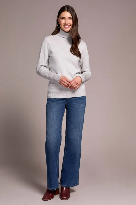 Lightweight Turtle Neck Sweater-Grey mix sold by Tribal