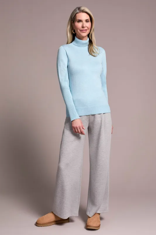 Lightweight Turtle Neck Sweater-H aqua sold by Tribal