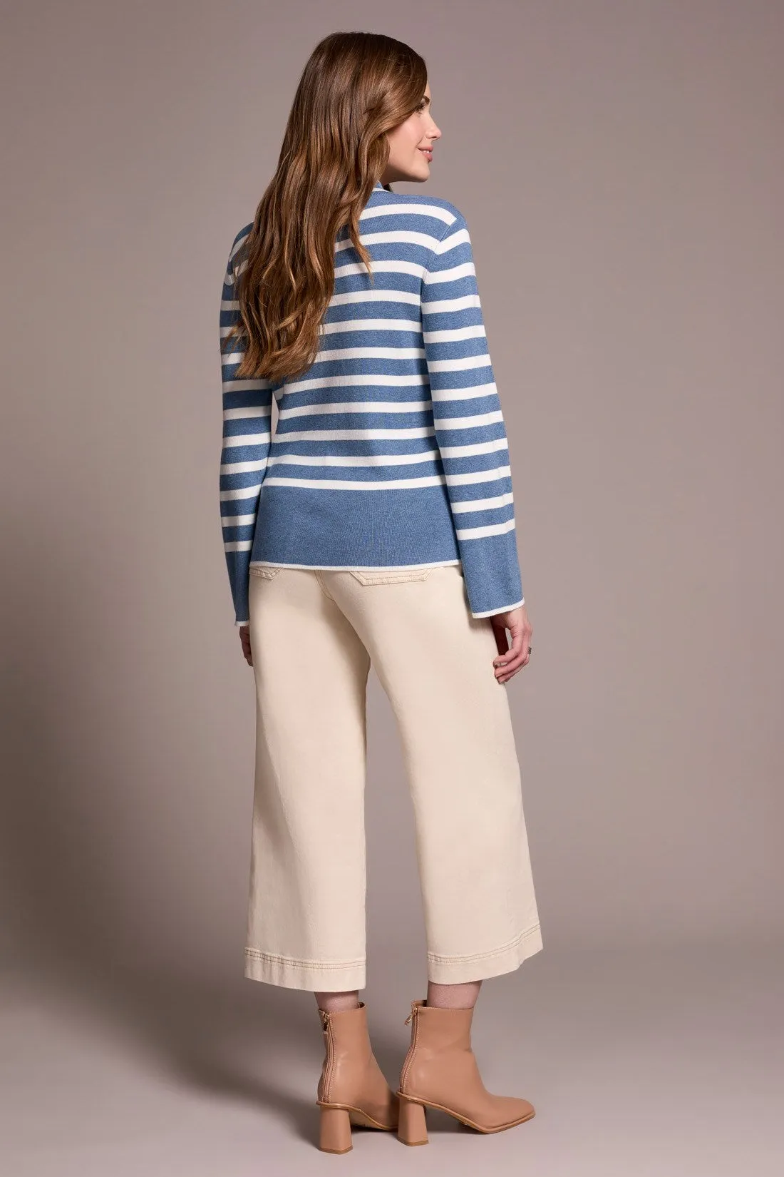 Lightweight Mock Neck Striped Sweater-H slate sold by Tribal product image thumbnail 4