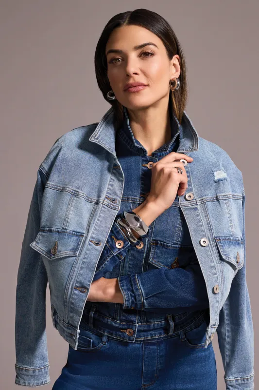 Classic Drop Shoulder Denim Jacket-Antiqueblue sold by Tribal