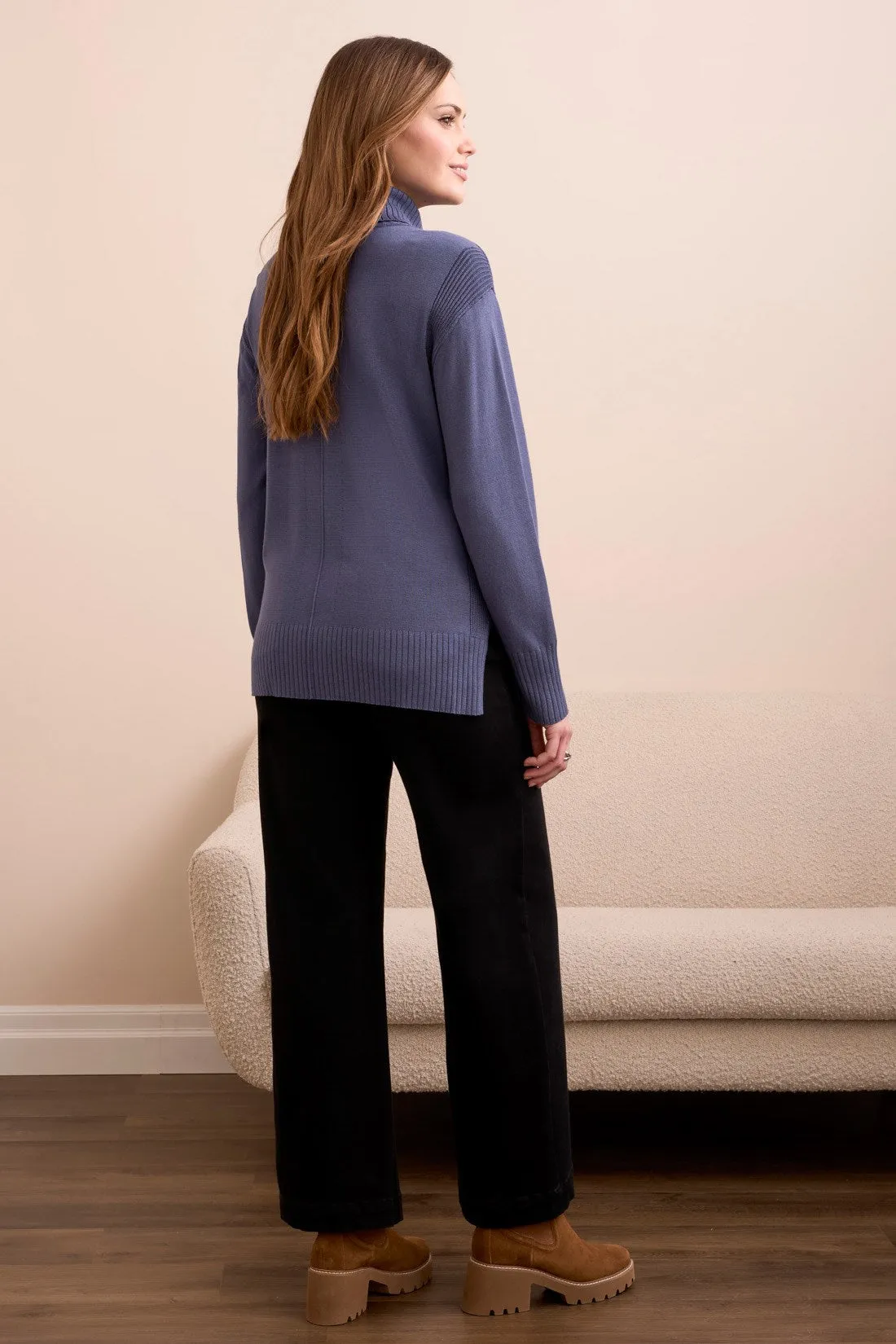 Drop Shoulder Turtle Neck Sweater-Marine sold by Tribal product image thumbnail 3
