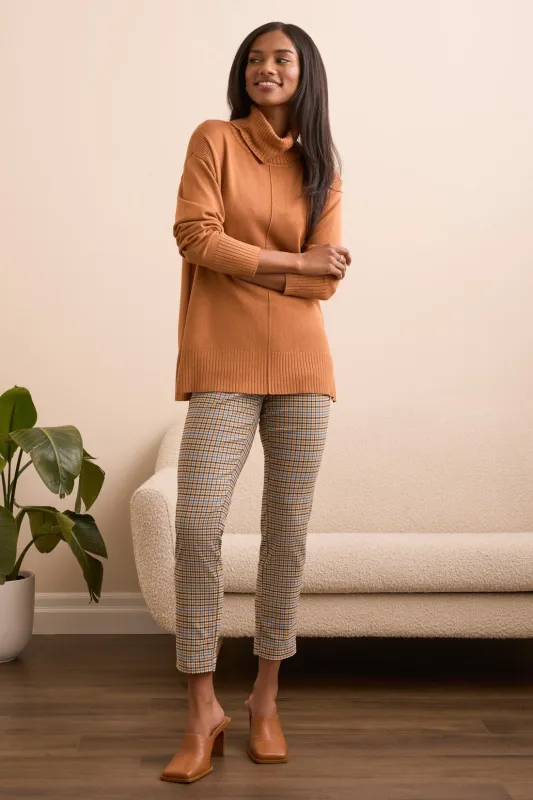 Drop Shoulder Turtle Neck Sweater-Bran sold by Tribal