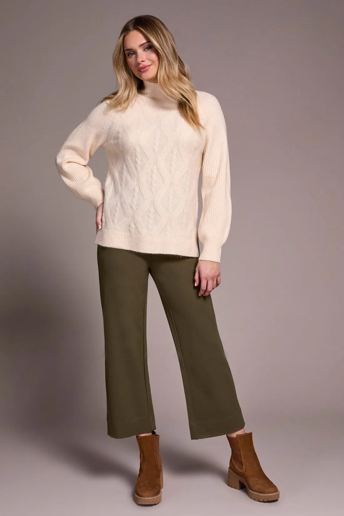 Long Puff Sleeve Mock Neck Sweater-Moonstone sold by Tribal product image thumbnail 2