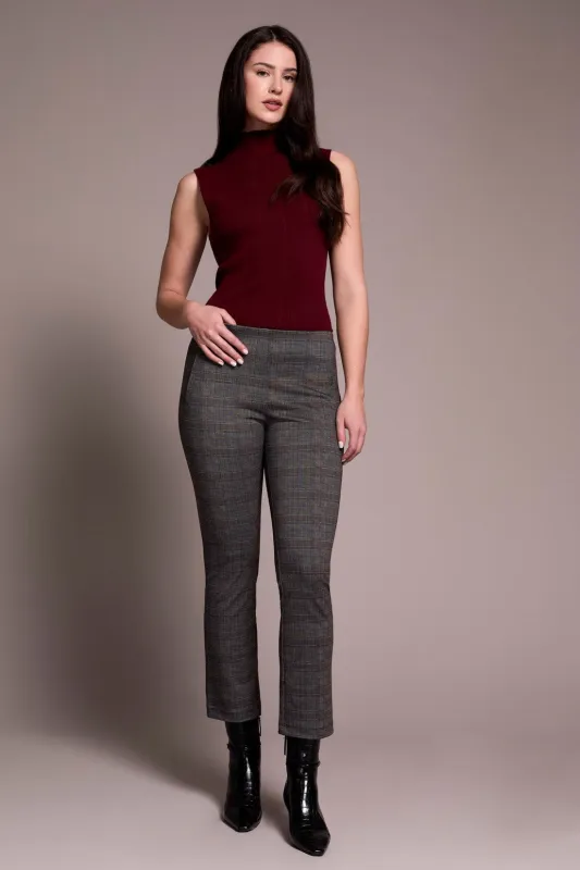 Printed Ponte Pull-On Kick Flare Ankle Pant-Ivy sold by Tribal