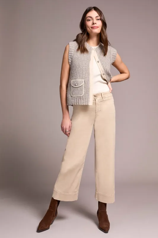 Comfort Stretch High Rise Palazzo Pants-Sandstone sold by Tribal