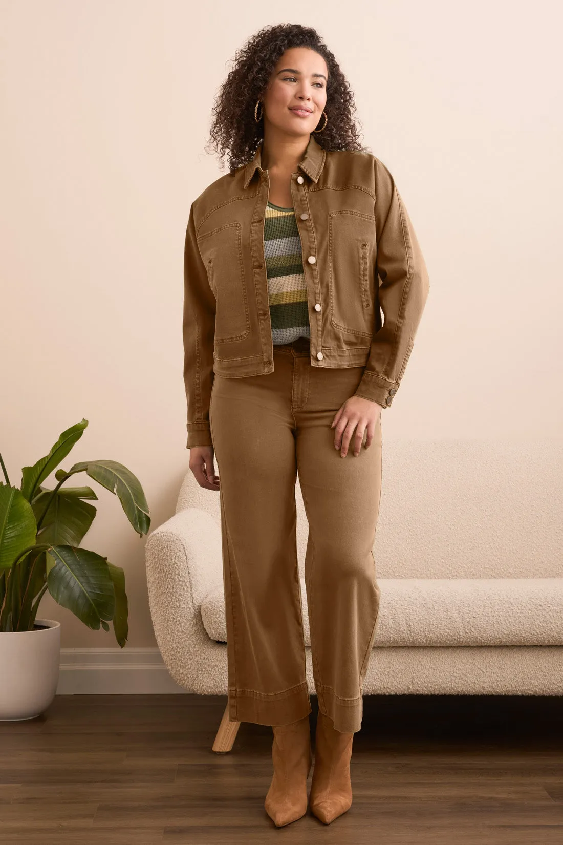 Comfort Stretch Raglan Sleeve Jacket-Walnut sold by Tribal