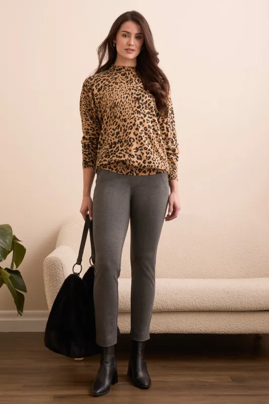 Lightweight Printed Long-Sleeve Funnel Neck Sweater-Icelatte sold by Tribal