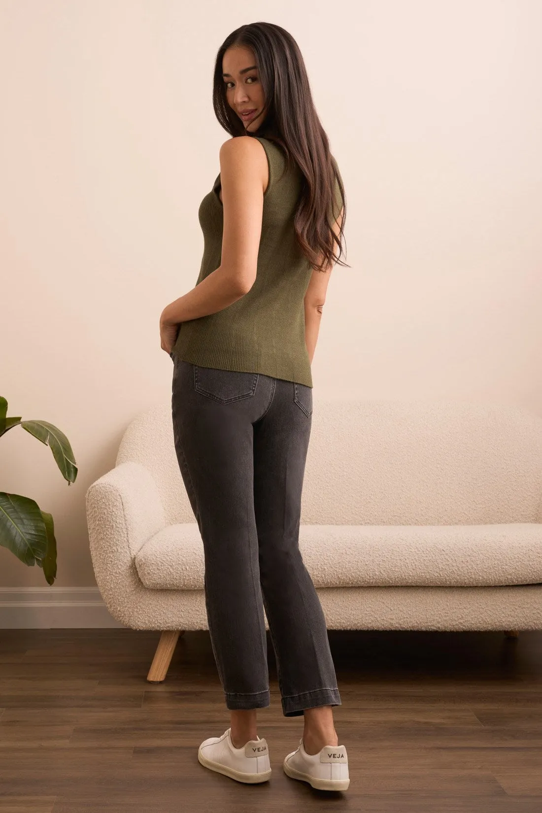 Textured Sleeveless Mock Neck Top-Ivy sold by Tribal product image thumbnail 4