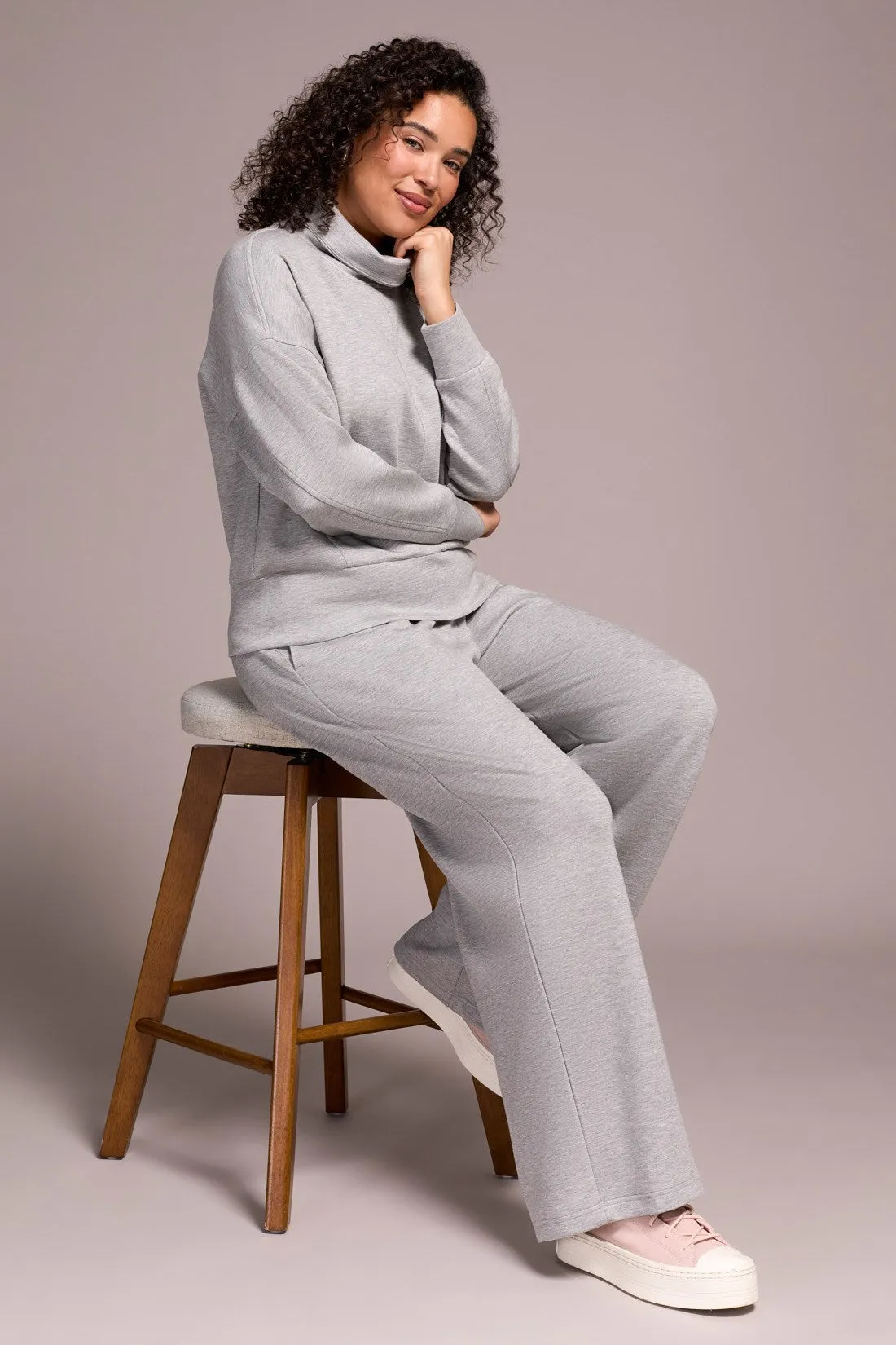 Techno Lux Wide Leg Pull-On Pants-Lt.grey mix sold by Tribal product image thumbnail 3